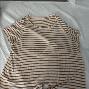 American Eagle Outfitters Brown Striped Tee